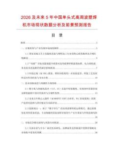2026及未來5年中國單頭式高周波塑焊機市場現狀數據分析及前景預測報告