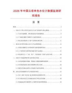 2026年中國云母單色水位計數據監測研究報告