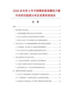 2026及未來5年中國精密圓滾雕刻刀模市場現狀數據分析及前景預測報告