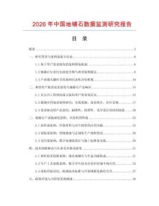 2026年中國地鋪石數據監測研究報告
