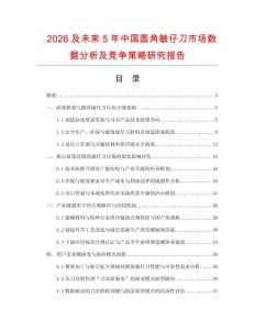 2026及未来5年中国圆角敏仔刀市场数据分析及竞争策略研究报告