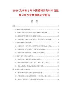 2026及未來5年中國塑料回形針市場數據分析及競爭策略研究報告