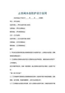 止回閥水擊防護設(shè)計合同