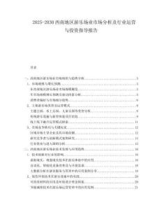 2025-2030西南地區(qū)游樂場業(yè)市場分析及行業(yè)運營與投資指導報告