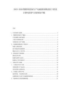 2025-2030物聯(lián)網(wǎng)設備生產(chǎn)電磁兼容測試抗干擾設計靜電防護方案規(guī)劃手稿