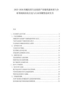 2025-2030西藏高原生態(tài)旅游產(chǎn)業(yè)鏈構(gòu)建座談與分析領(lǐng)域規(guī)范化打造與行業(yè)榮耀塑造研究書