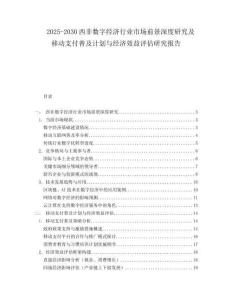 2025-2030西非數(shù)字經(jīng)濟(jì)行業(yè)市場前景深度研究及移動支付普及計劃與經(jīng)濟(jì)效益評估研究報告