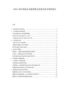 2025-2030物流企業(yè)融資模式創(chuàng)新及資本增值報告