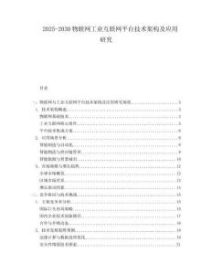 2025-2030物聯(lián)網(wǎng)工業(yè)互聯(lián)網(wǎng)平臺(tái)技術(shù)架構(gòu)及應(yīng)用研究