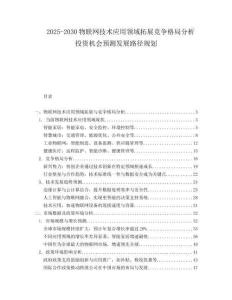2025-2030物聯(lián)網(wǎng)技術(shù)應(yīng)用領(lǐng)域拓展競(jìng)爭(zhēng)格局分析投資機(jī)會(huì)預(yù)測(cè)發(fā)展路徑規(guī)劃