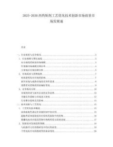 2025-2030西藥制劑工藝優(yōu)化技術(shù)創(chuàng)新市場前景市場發(fā)展速