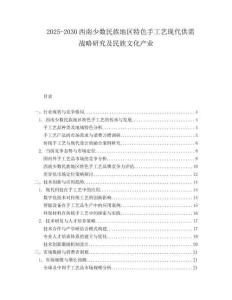2025-2030西南少數(shù)民族地區(qū)特色手工藝現(xiàn)代供需戰(zhàn)略研究及民族文化產(chǎn)業(yè)