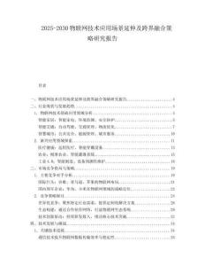 2025-2030物聯(lián)網(wǎng)技術(shù)應(yīng)用場(chǎng)景延伸及跨界融合策略研究報(bào)告