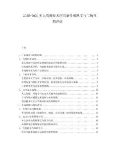 2025-2030無人駕駛技術(shù)應(yīng)用條件成熟度與市場(chǎng)預(yù)期評(píng)估