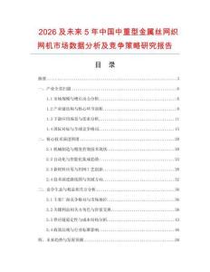 2026及未來5年中國中重型金屬絲網織網機市場數據分析及競爭策略研究報告
