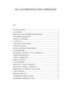 2025-2030物聯(lián)網(wǎng)設(shè)備安全防護(hù)與數(shù)據(jù)隱私保護(hù)