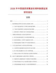 2026年中國瓷質規(guī)整波紋填料數據監(jiān)測研究報告