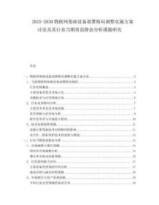 2025-2030物聯(lián)網(wǎng)基礎(chǔ)設(shè)備部署格局調(diào)整實(shí)施方案討論及其行業(yè)當(dāng)期效益靜態(tài)分析課題研究