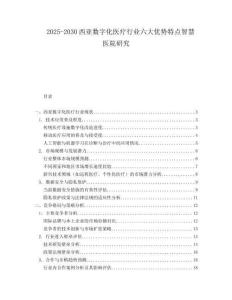 2025-2030西亞數(shù)字化醫(yī)療行業(yè)六大優(yōu)勢特點智慧醫(yī)院研究