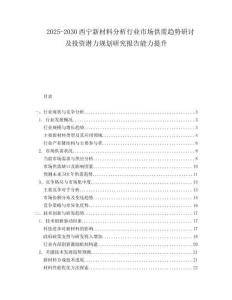 2025-2030西寧新材料分析行業(yè)市場供需趨勢研討及投資潛力規(guī)劃研究報(bào)告能力提升