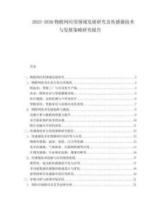 2025-2030物聯(lián)網(wǎng)應(yīng)用領(lǐng)域發(fā)展研究及傳感器技術(shù)與發(fā)展策略研究報(bào)告