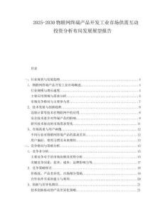 2025-2030物聯(lián)網(wǎng)終端產(chǎn)品開發(fā)工業(yè)市場供需互動(dòng)投資分析布局發(fā)展展望報(bào)告