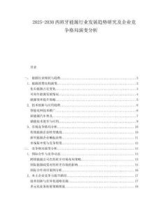 2025-2030西班牙能源行業(yè)發(fā)展趨勢研究及企業(yè)競爭格局演變分析