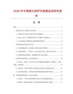2026年中國碳化硅爐襯數(shù)據(jù)監(jiān)測研究報告