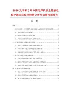 2026及未來5年中國電焊機安全防觸電保護器市場現狀數據分析及前景預測報告