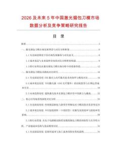 2026及未來5年中國激光煙包刀模市場數據分析及競爭策略研究報告