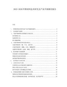 2025-2030纖維材料技術(shù)研究及產(chǎn)業(yè)升級(jí)路徑報(bào)告