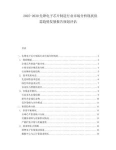 2025-2030先鋒電子芯片制造行業(yè)市場(chǎng)分析現(xiàn)狀供需趨勢(shì)發(fā)展報(bào)告規(guī)劃評(píng)估