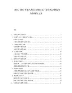 2025-2030香港九龍區(qū)文化創(chuàng)意產(chǎn)業(yè)市場評估投資品牌規(guī)劃方案
