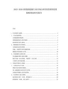 2025-2030香港新能源行業(yè)市場(chǎng)分析供需調(diào)查投資策略規(guī)劃研究報(bào)告