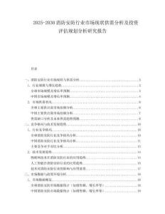 2025-2030消防安防行業(yè)市場(chǎng)現(xiàn)狀供需分析及投資評(píng)估規(guī)劃分析研究報(bào)告