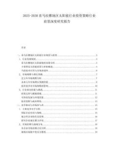 2025-2030喜馬拉雅地區(qū)太陽能行業(yè)投資策略行業(yè)前景深度研究報告