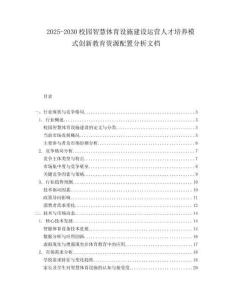 2025-2030校園智慧體育設(shè)施建設(shè)運(yùn)營人才培養(yǎng)模式創(chuàng)新教育資源配置分析文檔