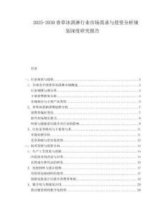 2025-2030香草冰淇淋行業(yè)市場(chǎng)需求與投資分析規(guī)劃深度研究報(bào)告