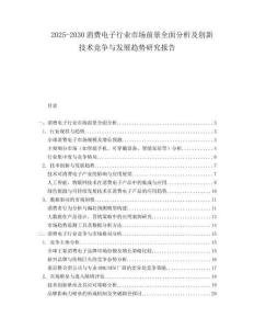 2025-2030消費(fèi)電子行業(yè)市場前景全面分析及創(chuàng)新技術(shù)競爭與發(fā)展趨勢研究報(bào)告