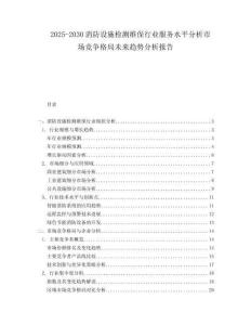 2025-2030消防設(shè)施檢測(cè)維保行業(yè)服務(wù)水平分析市場(chǎng)競(jìng)爭(zhēng)格局未來(lái)趨勢(shì)分析報(bào)告