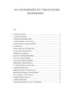 2025-2030鞋類制造數(shù)字化生產(chǎn)線技術(shù)升級(jí)及智能制造系統(tǒng)聯(lián)網(wǎng)報(bào)告