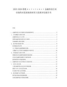 2025-2030香港вотэтовот金融科技行業(yè)市場供應需求現狀研究與發(fā)展評估報告書