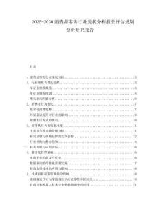 2025-2030消費(fèi)品零售行業(yè)現(xiàn)狀分析投資評(píng)估規(guī)劃分析研究報(bào)告