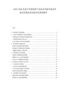 2025-2030先進半導體材料產業(yè)技術突破市場競爭格局發(fā)展前景風險評估規(guī)劃報告
