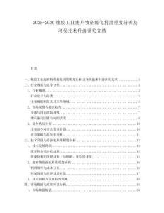 2025-2030橡膠工業(yè)廢棄物資源化利用程度分析及環(huán)保技術升級研究文檔