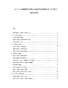 2025-2030鞋服制造行業(yè)智能制造創(chuàng)新及生產(chǎn)效率提升策略