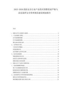 2025-2030消防安全行業(yè)產(chǎn)品供應(yīng)預(yù)警需求嚴(yán)格與高危場所安全管理規(guī)范建設(shè)規(guī)劃報告