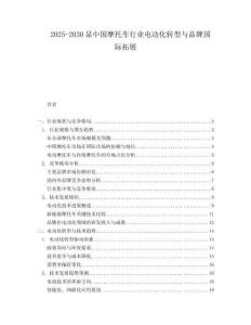 2025-2030顯中國摩托車行業(yè)電動化轉(zhuǎn)型與品牌國際拓展