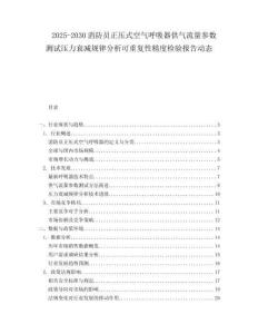 2025-2030消防員正壓式空氣呼吸器供氣流量參數(shù)測(cè)試壓力衰減規(guī)律分析可重復(fù)性精度檢驗(yàn)報(bào)告動(dòng)態(tài)