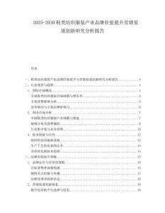 2025-2030鞋類紡織服裝產(chǎn)業(yè)品牌價(jià)值提升營(yíng)銷渠道創(chuàng)新研究分析報(bào)告